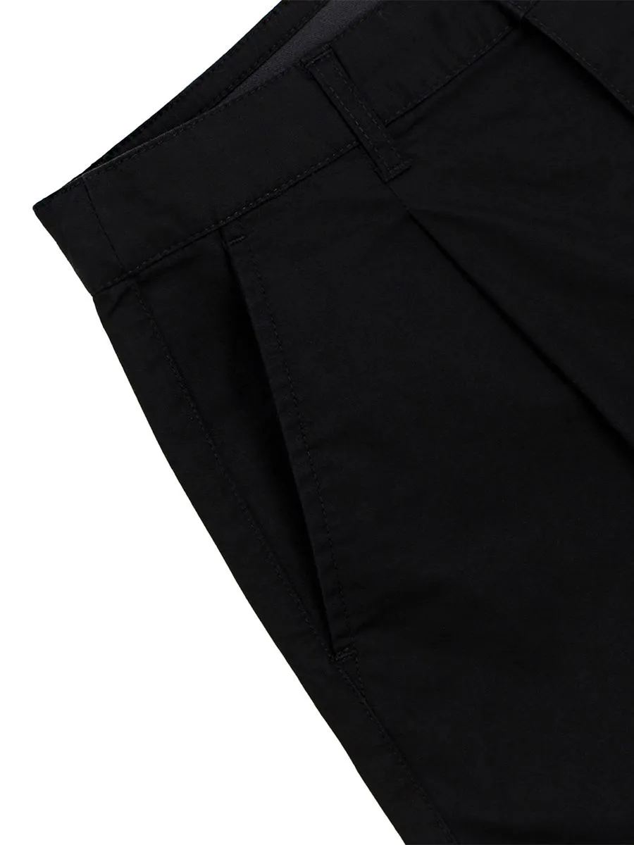 GIORDANO Women's Twill Elastic Shorts (180° Elastic Waistband)  Signature Black