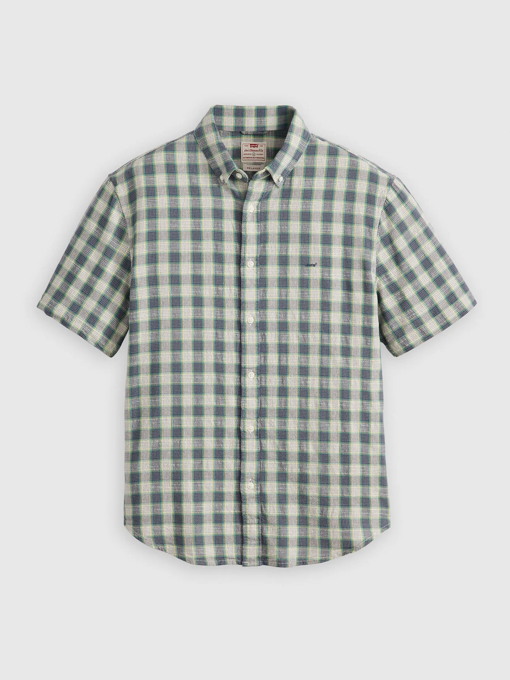 LEVI'S Men's Short-Sleeve Authentic Button-Down Shirt Blue