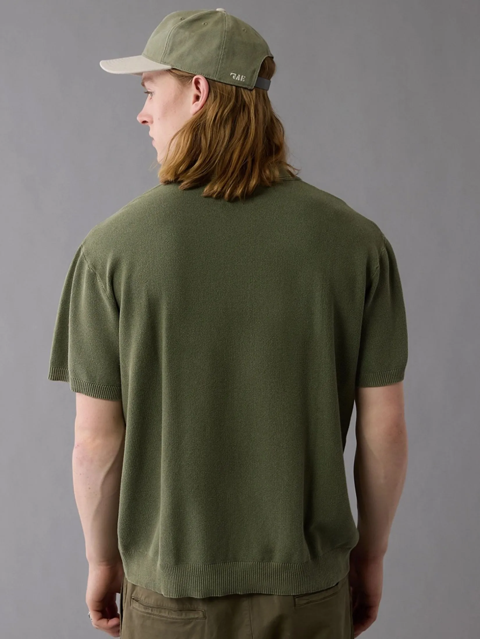 AMERICAN EAGLE MEN 2007 GARMENT DYE POLO 309 OLIVE