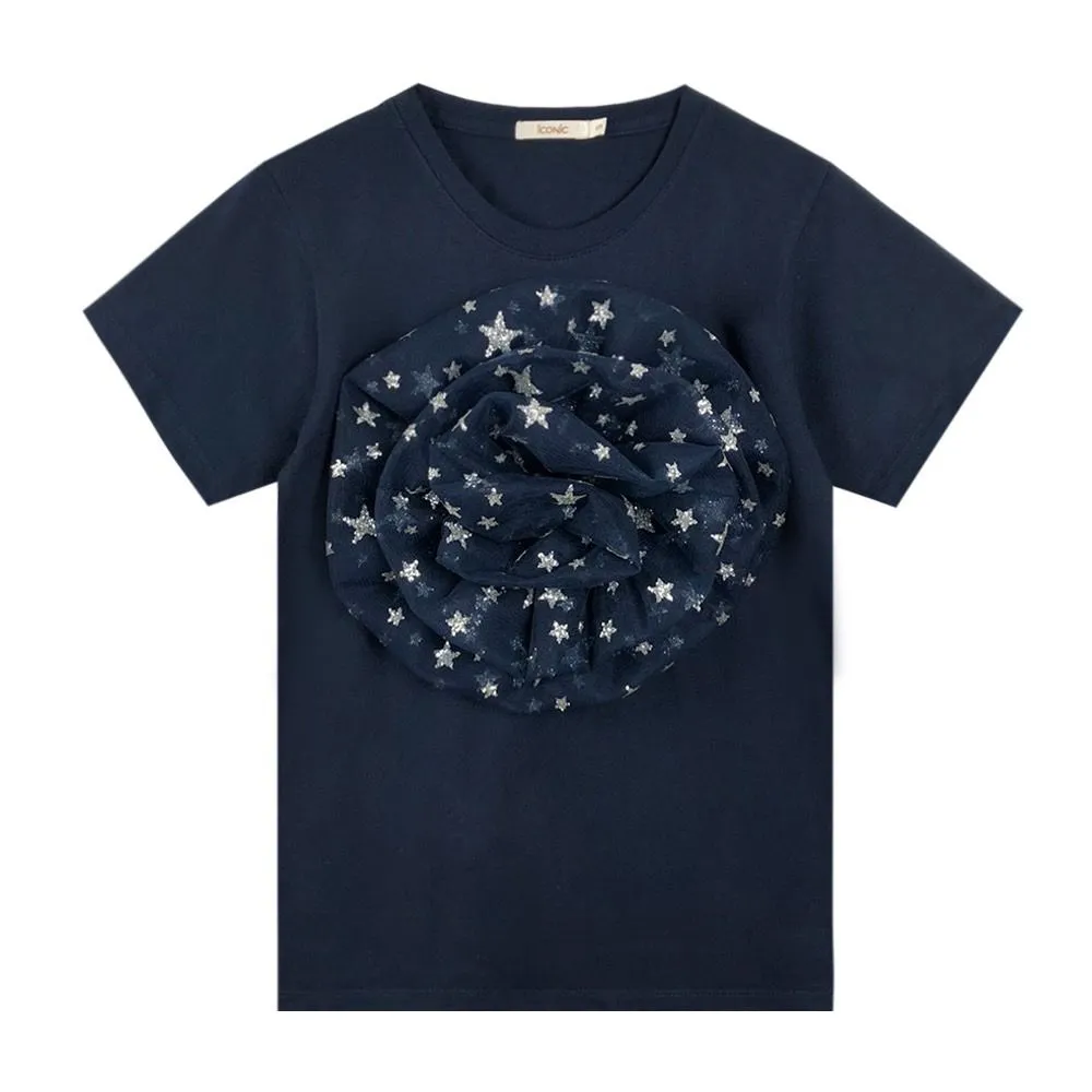 ICONIC BLUE GALAXY ROSE SPARKING T-SHIRT Model BLUEGALAXYROSE6144