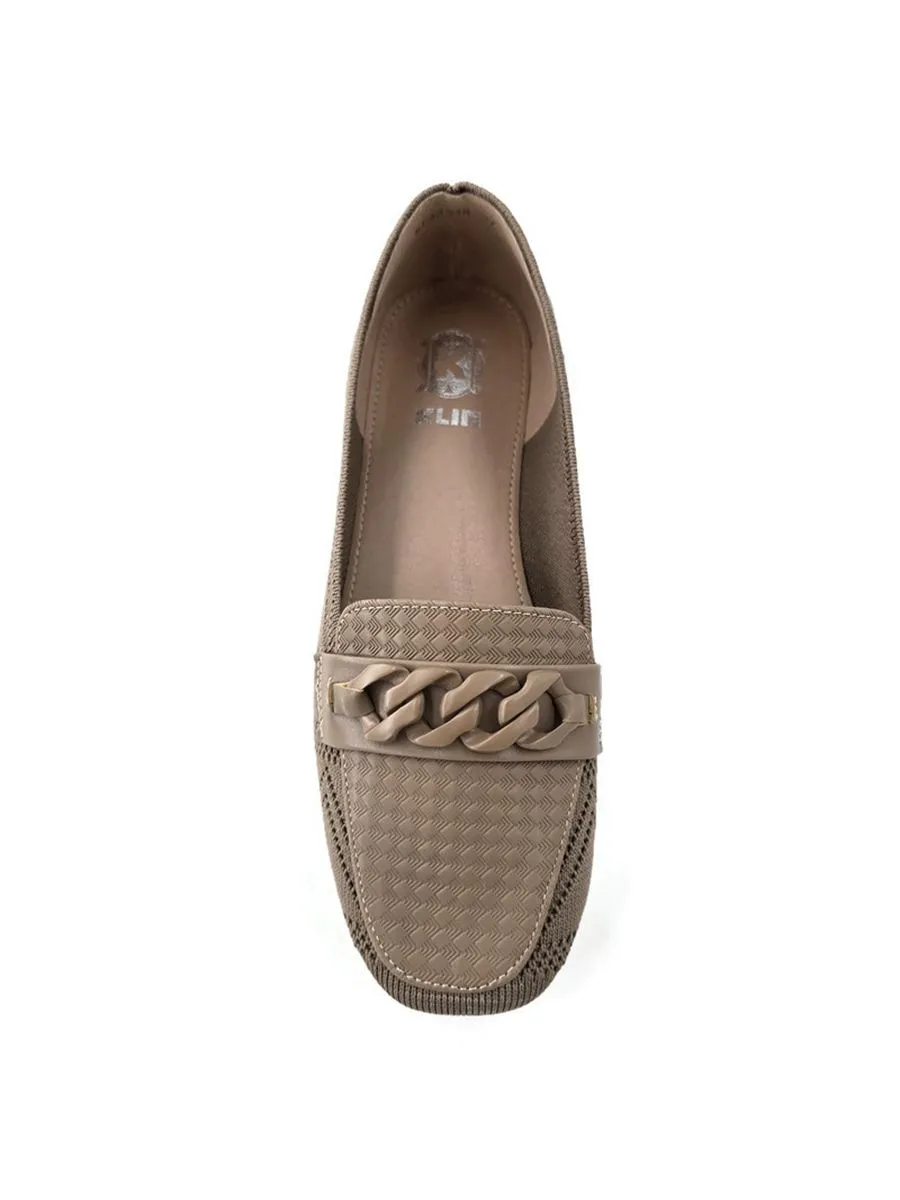 KLIN Women Square Toe Loafer Coffee