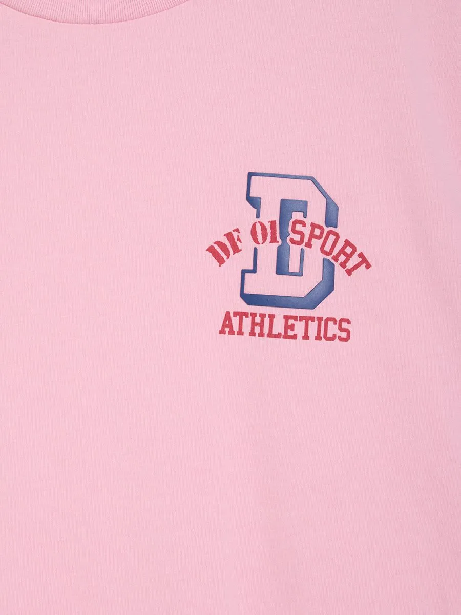 DEFRY 01 Men T-Shirt Short Sleeves Round Neck Printed Pink