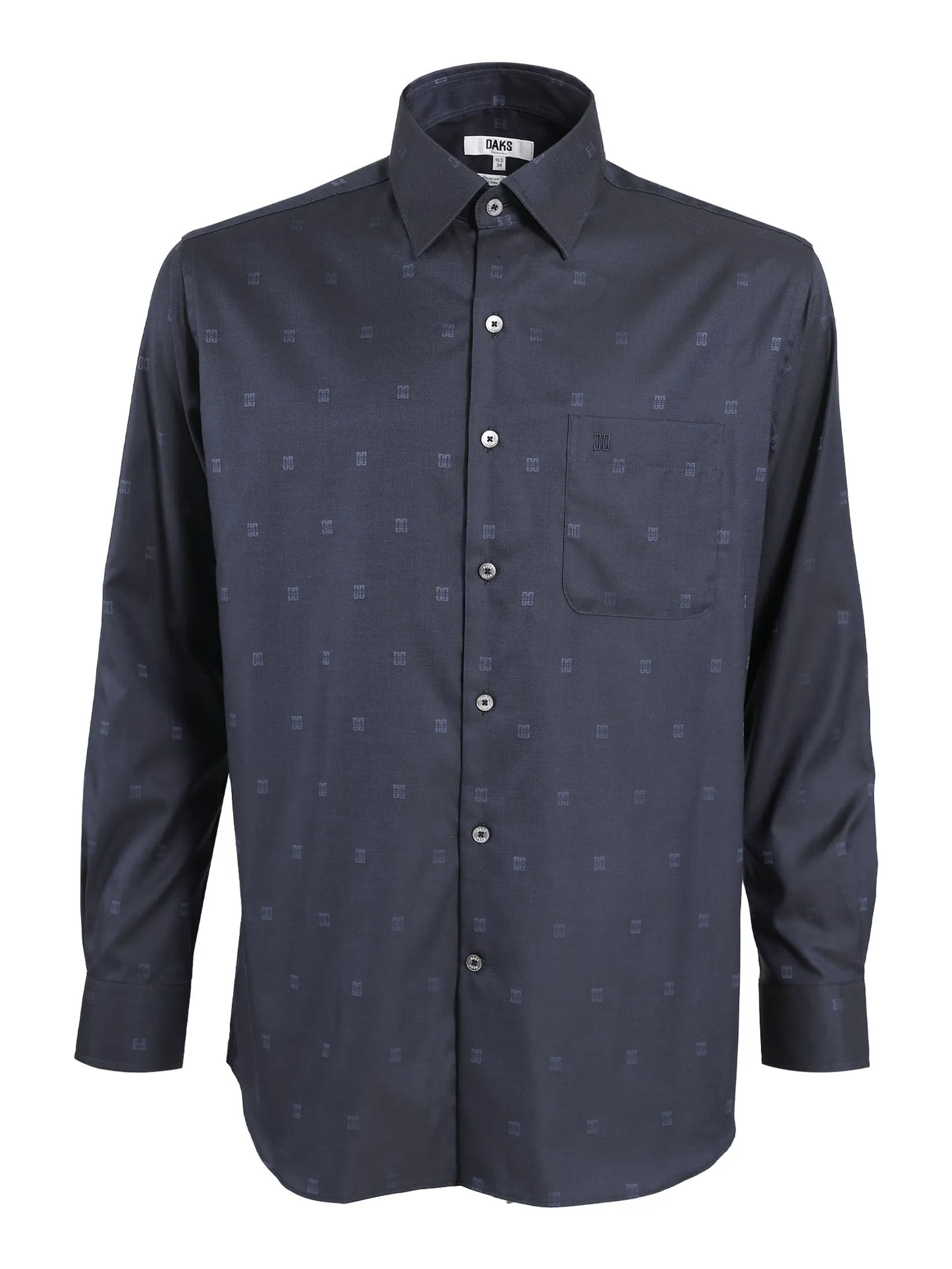 DAKS MEN Long Sleeve Shirt Smart Fit Navy Size - M