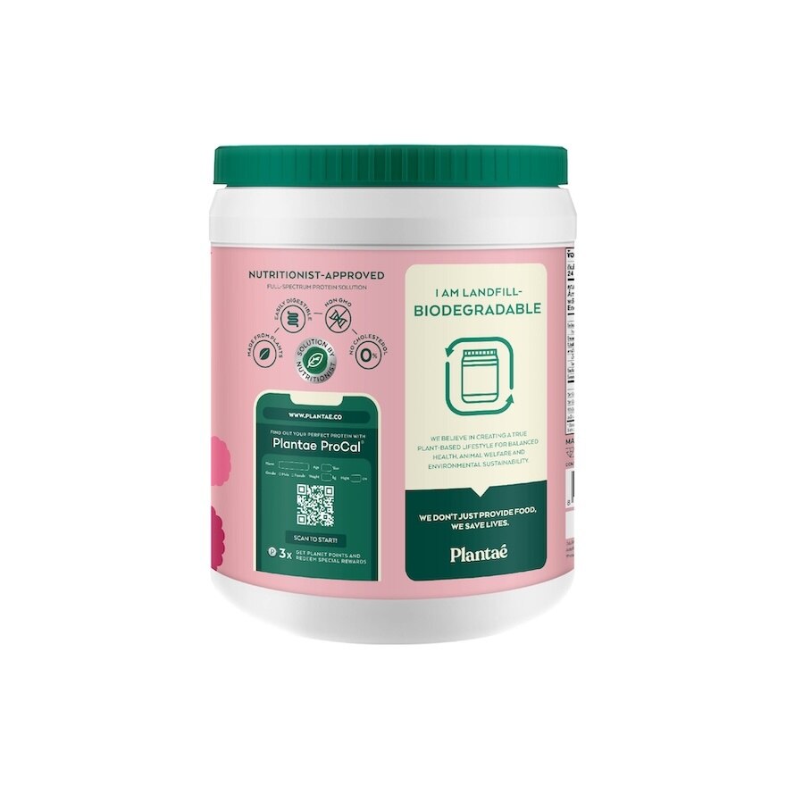Plantae Plant Protein Glow Essentials Raspberry 624 g.