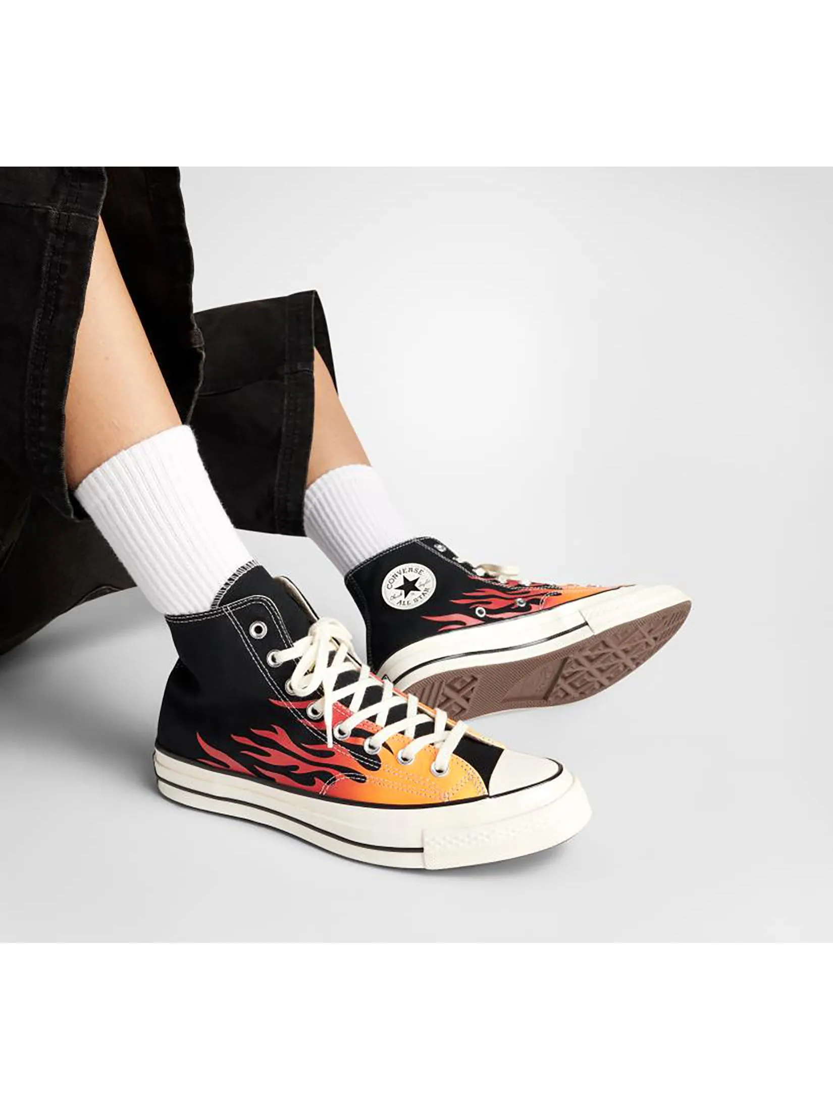 CONVERSE Men Sneakers Chuck 70 Archive G.I.D. Flames Hi Black