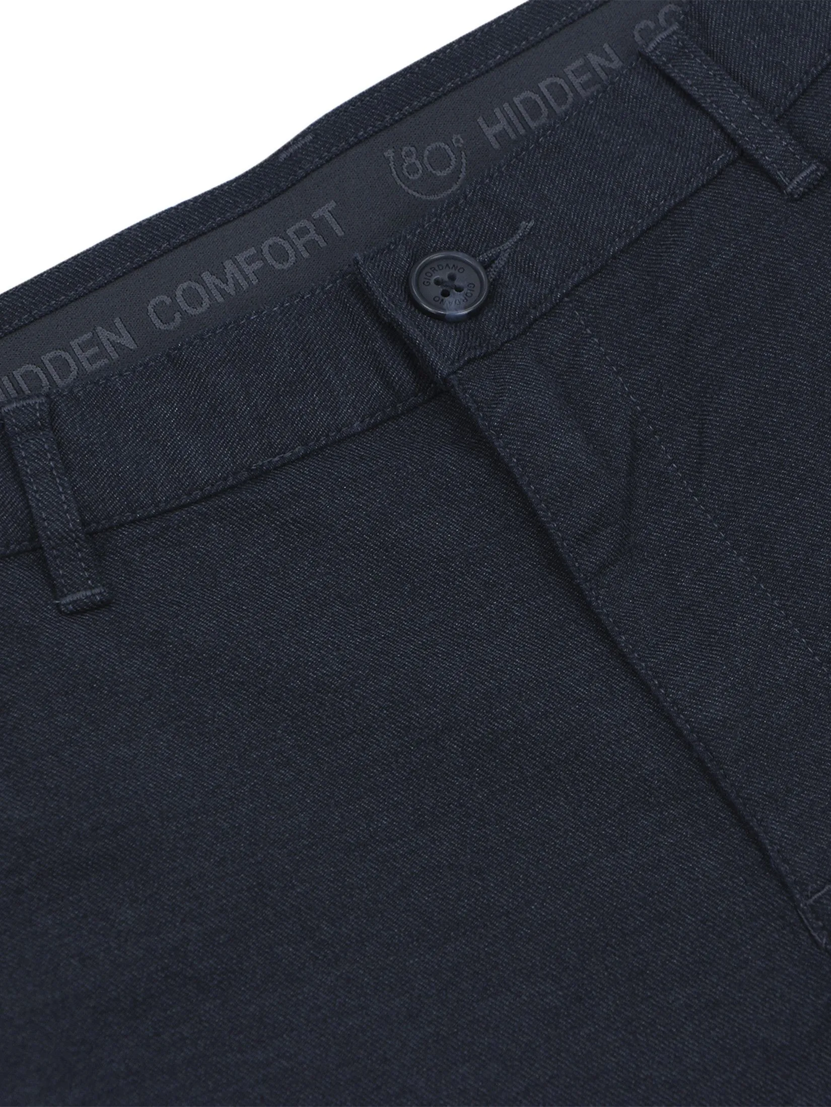 GIORDANO Men's Slim Easy Care Twill Cropped Pants (180° Elastic) Dark Heather Grey