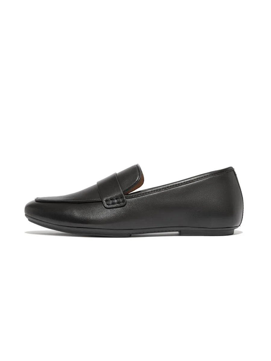 FitFlop™ WOMEN'S DELICATO SOFT LEATHER LOAFERS BLACK