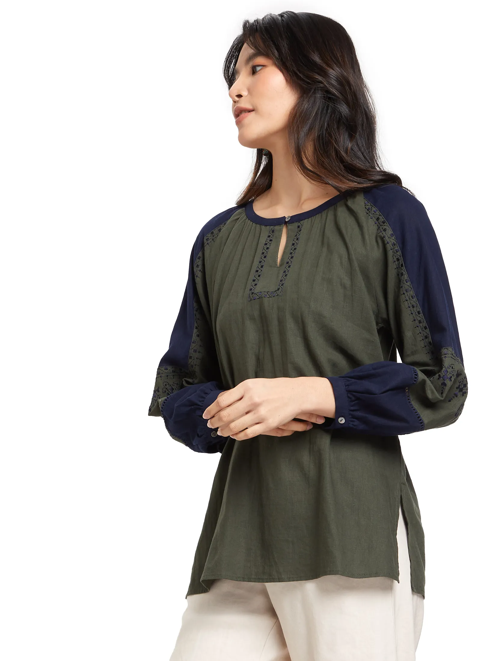 JOURNAL Women Blouse Long Sleeves Round Neck Print