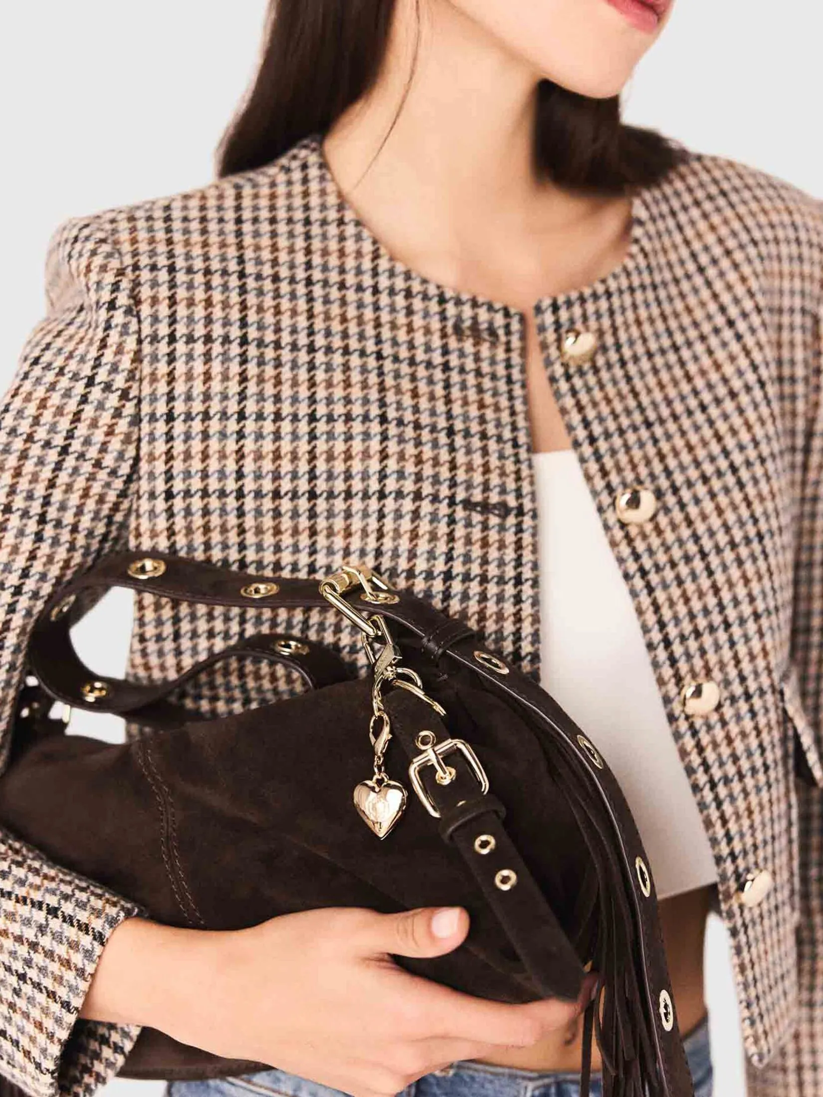 MAJE Women Jacket Short Checked