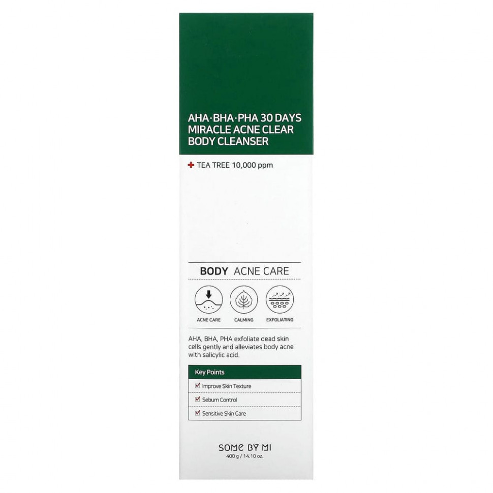 Some By Mi, Miracle Acne Clear, очищающее средство для лечения акне на теле, 400 г (14,10 унций)