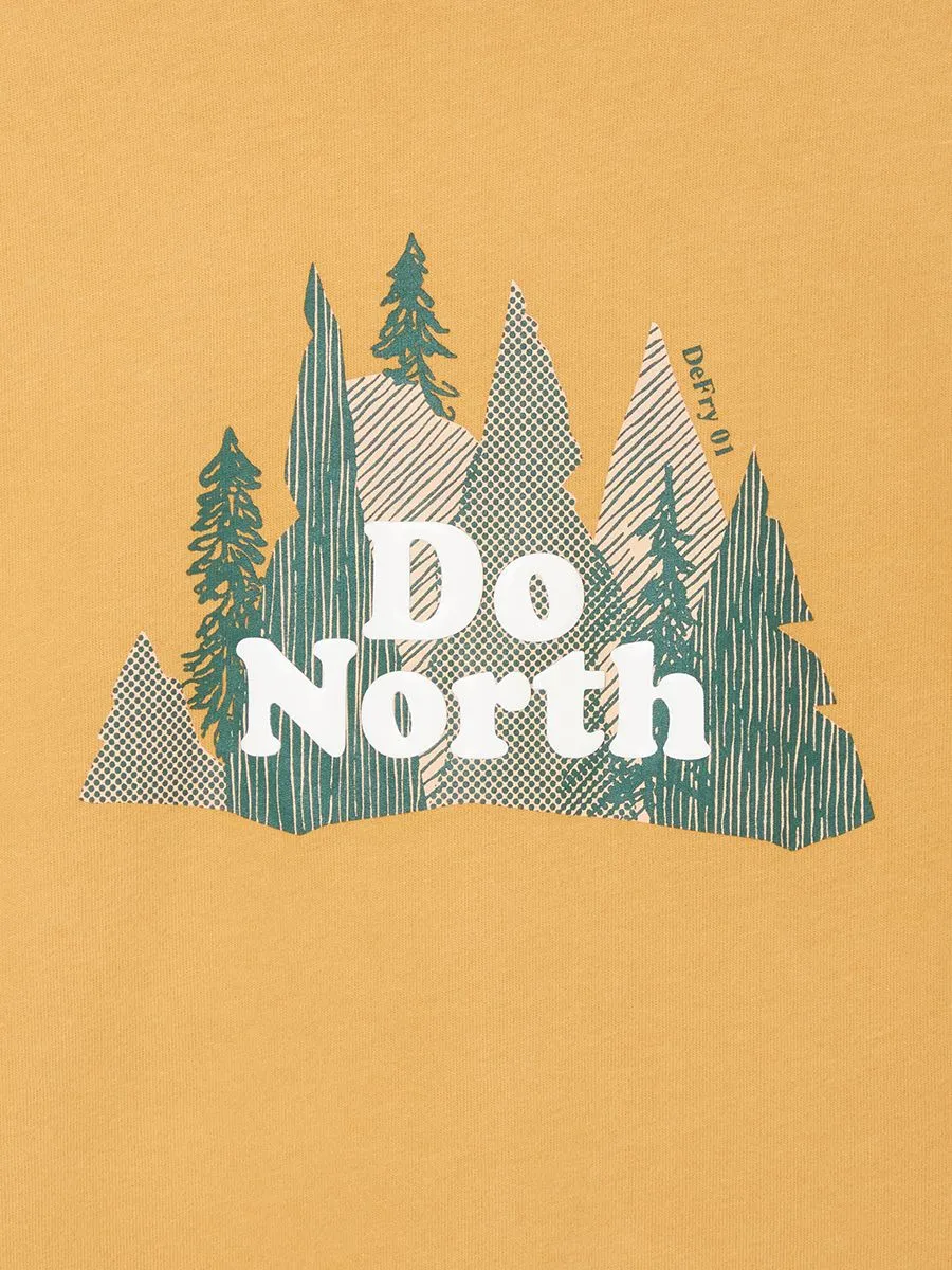 DEFRY 01 Men T-Shirt Short-Sleeves Graphic Printed Yellow