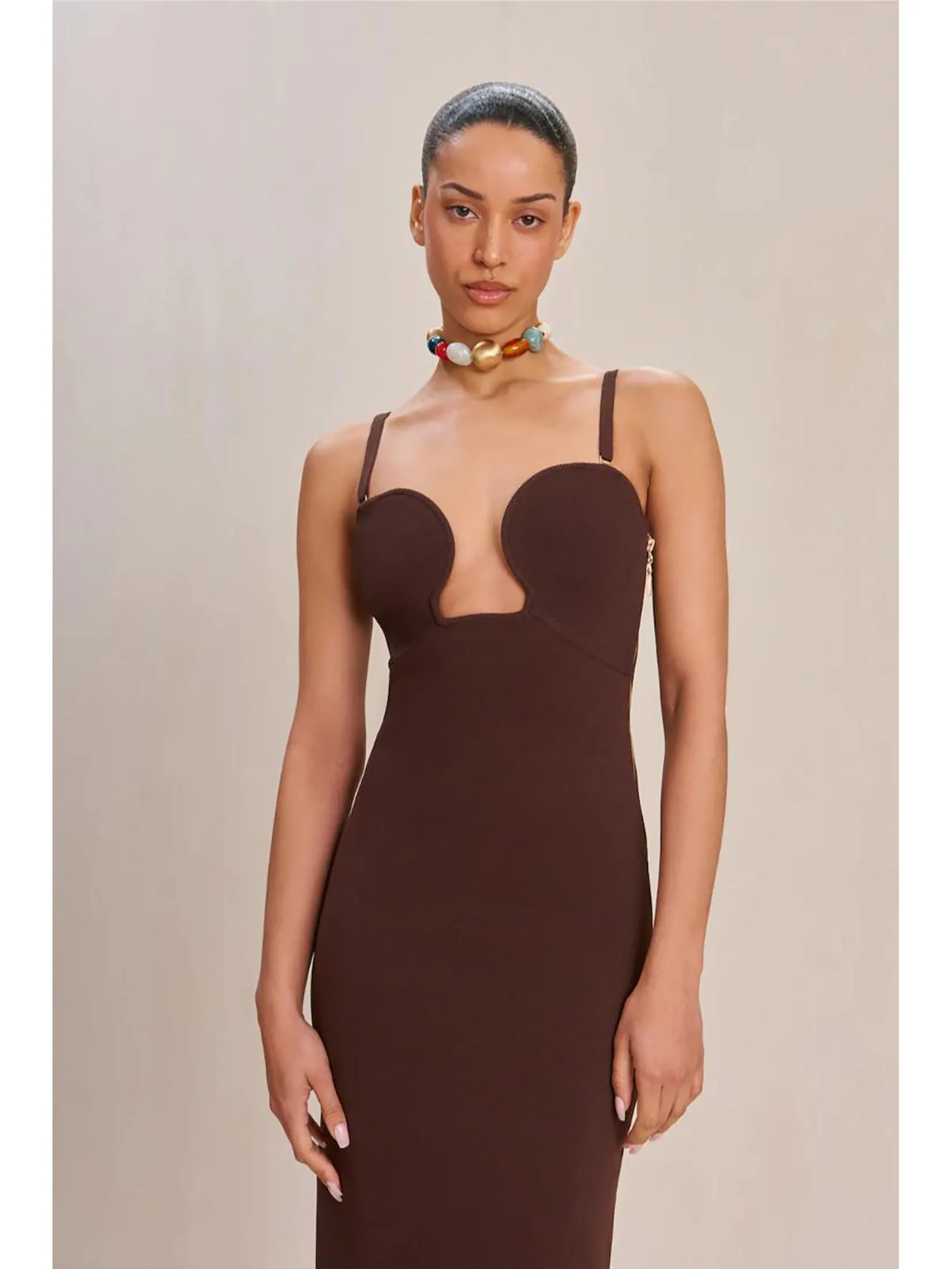 CULT GAIA Women Dress Jenny Knit Brown