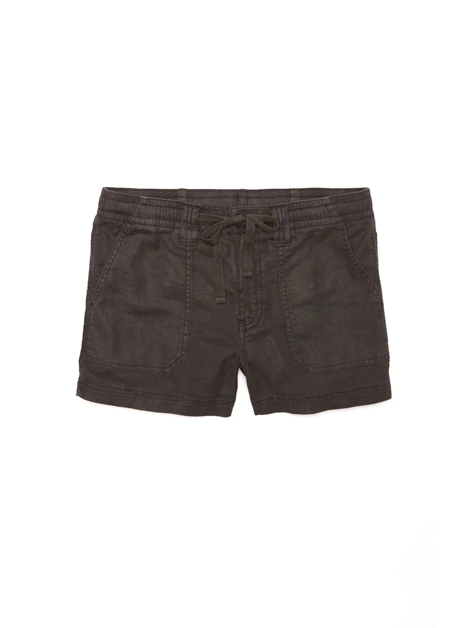 AMERICAN EAGLE WOMEN 7848 LINEN SHORT 014 EBONY