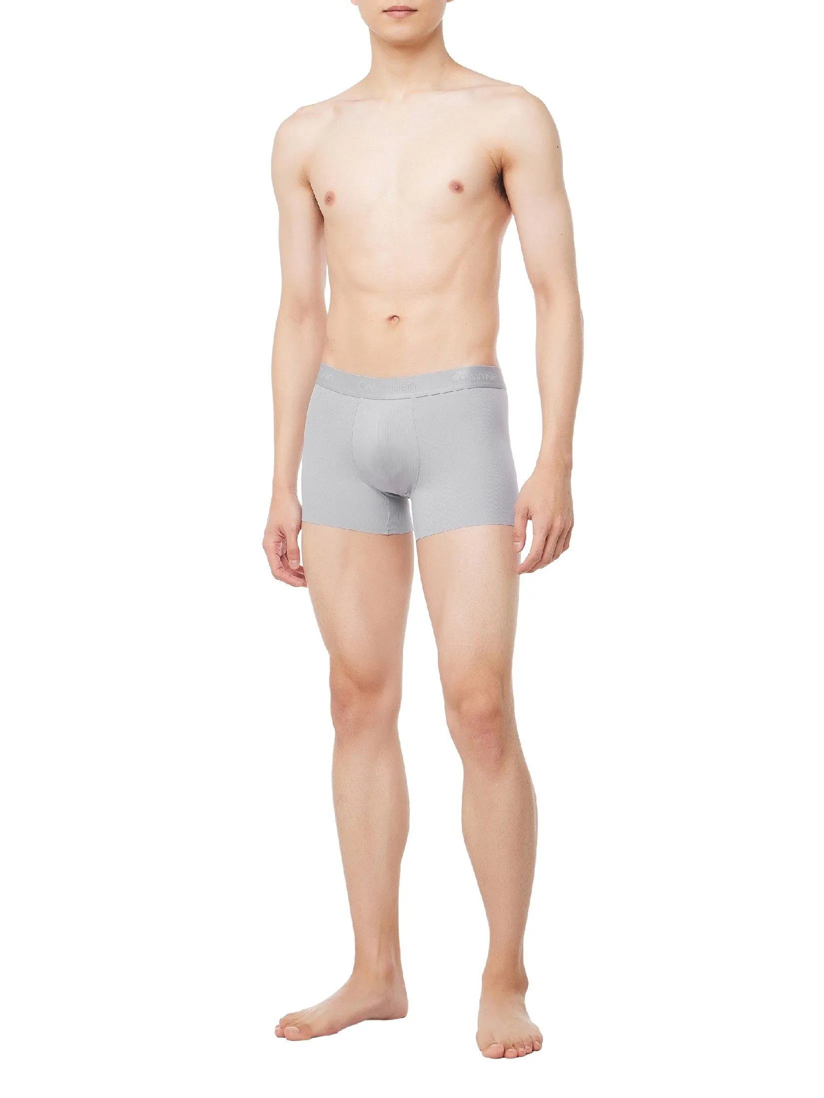 CALVIN KLEIN Men's Microfiber Stretch Grip Trunk Light Grey