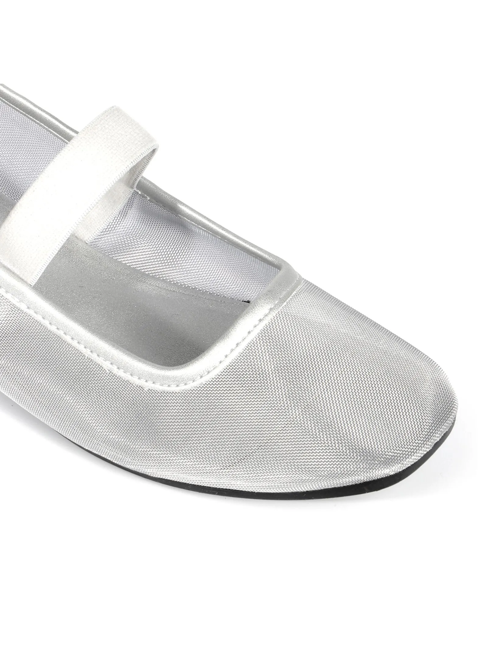 KENNETH COLE WOMEN FLATS MARY-MARY JANE MESH  /SILVER