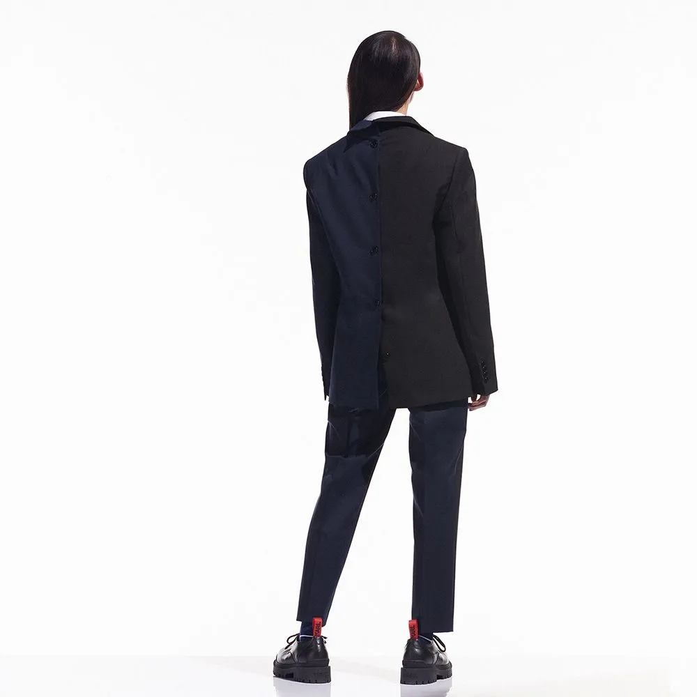 KARL LAGERFELD CARA LOVES KARL Bi-Color Blazer – Grey & Navy