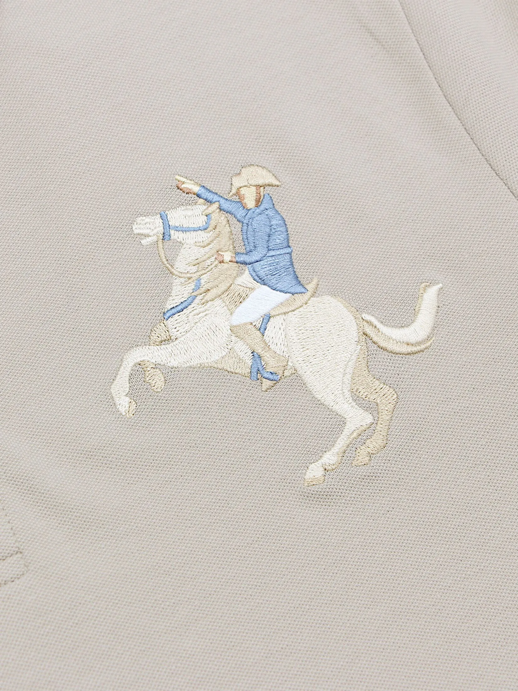 GIORDANO Men's Pique Slim Fit Embroidery Napoleon Polo Puse cashmere khaki