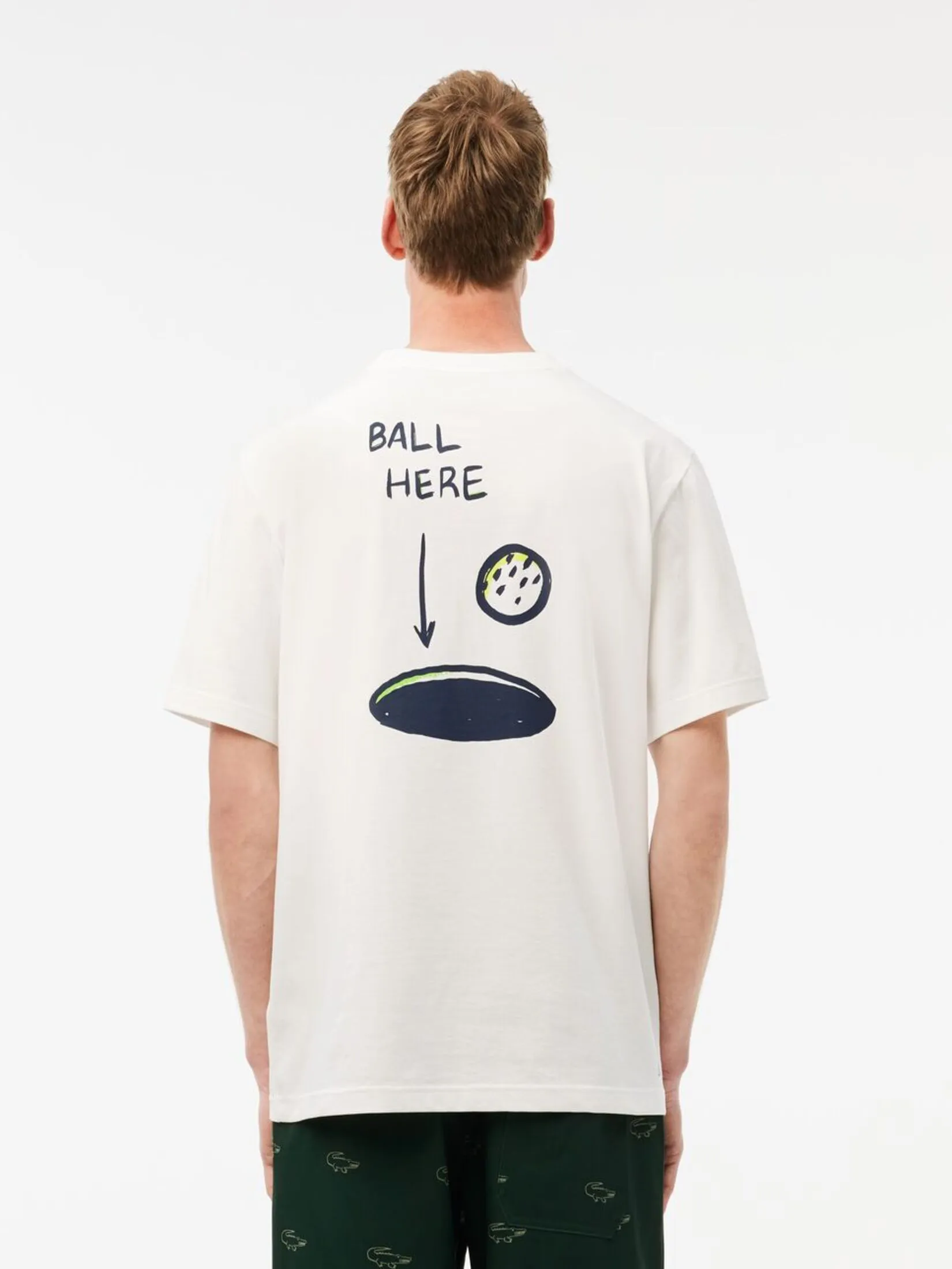 LACOSTE Loose Fit Ultra Dry Cotton Golf T-shirt White