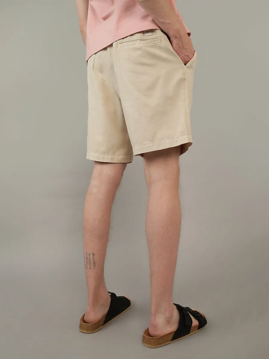 AMERICAN EAGLE MEN 7683 COTTON LINEN BLEND LIVED IN TREKKER SHORT 987 LIGHT VINTAGE