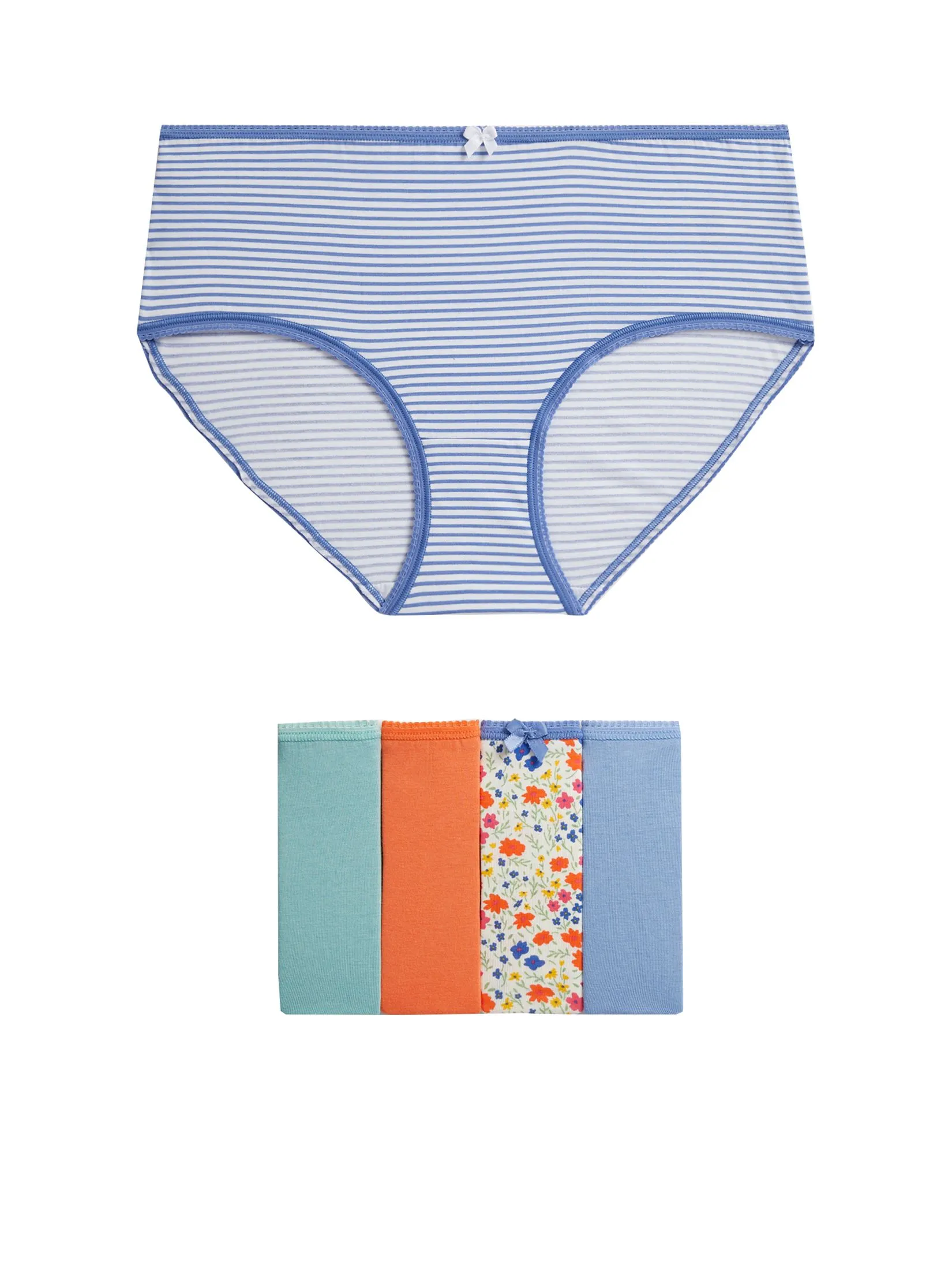 MARKS & SPENCER Women Shorts Cotton Lycra High Rise 5pk Multi-Color