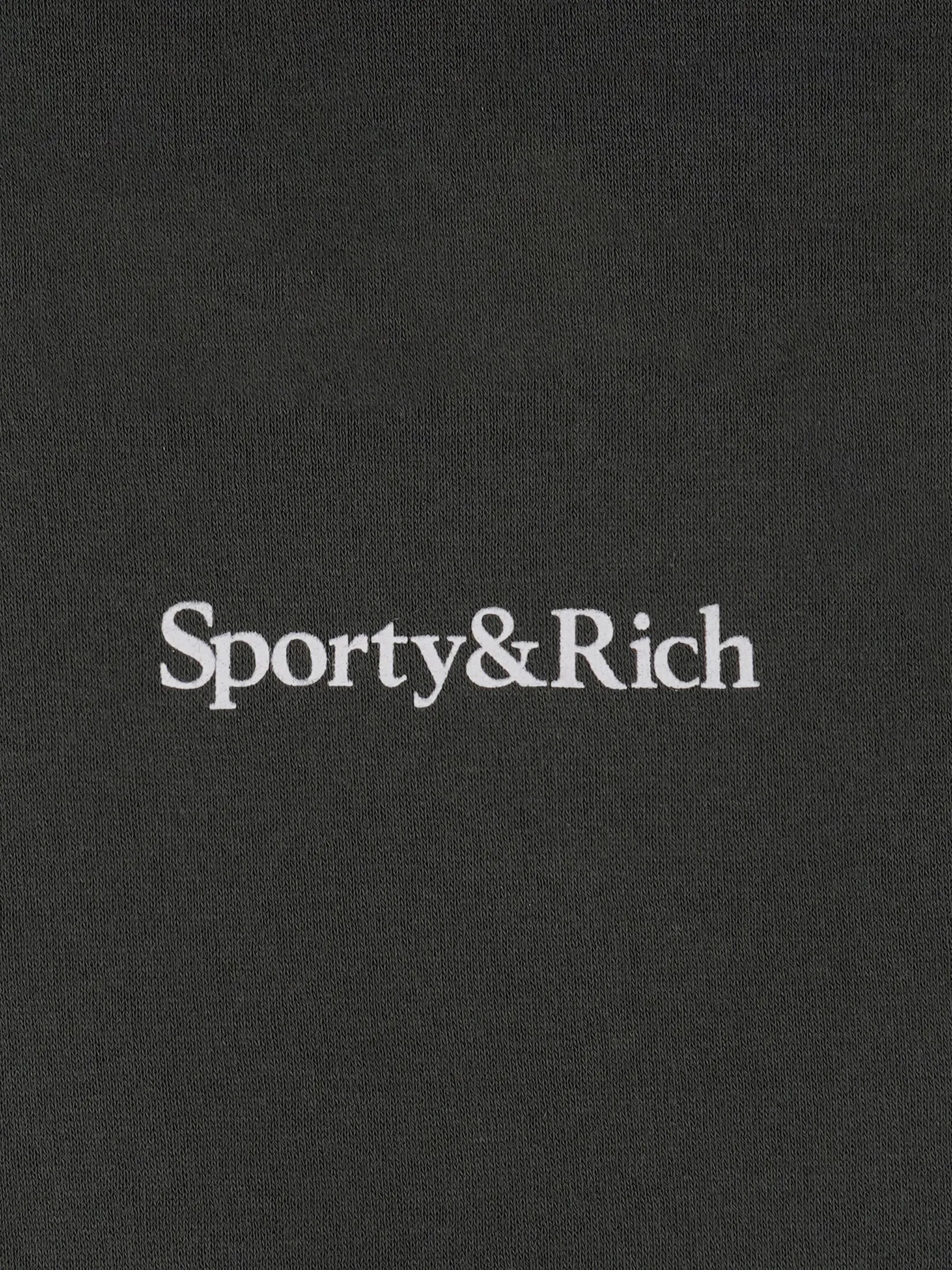 SPORTY & RICH Unisex Sweapant Serif Logo Soft - Faded Black/White