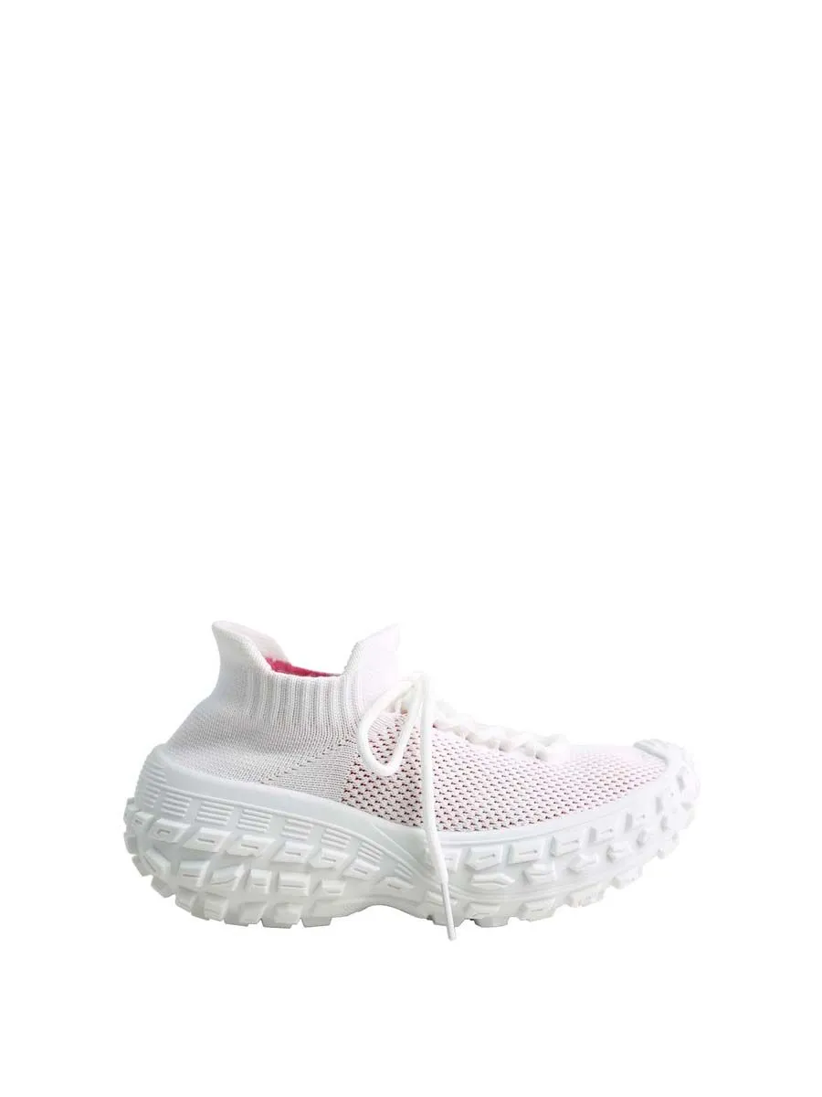 VILLAINS SF ROBOT-2 Women's Platform Comfort Sock Sneakers WHITE FUCSHIA Size - 40 EU