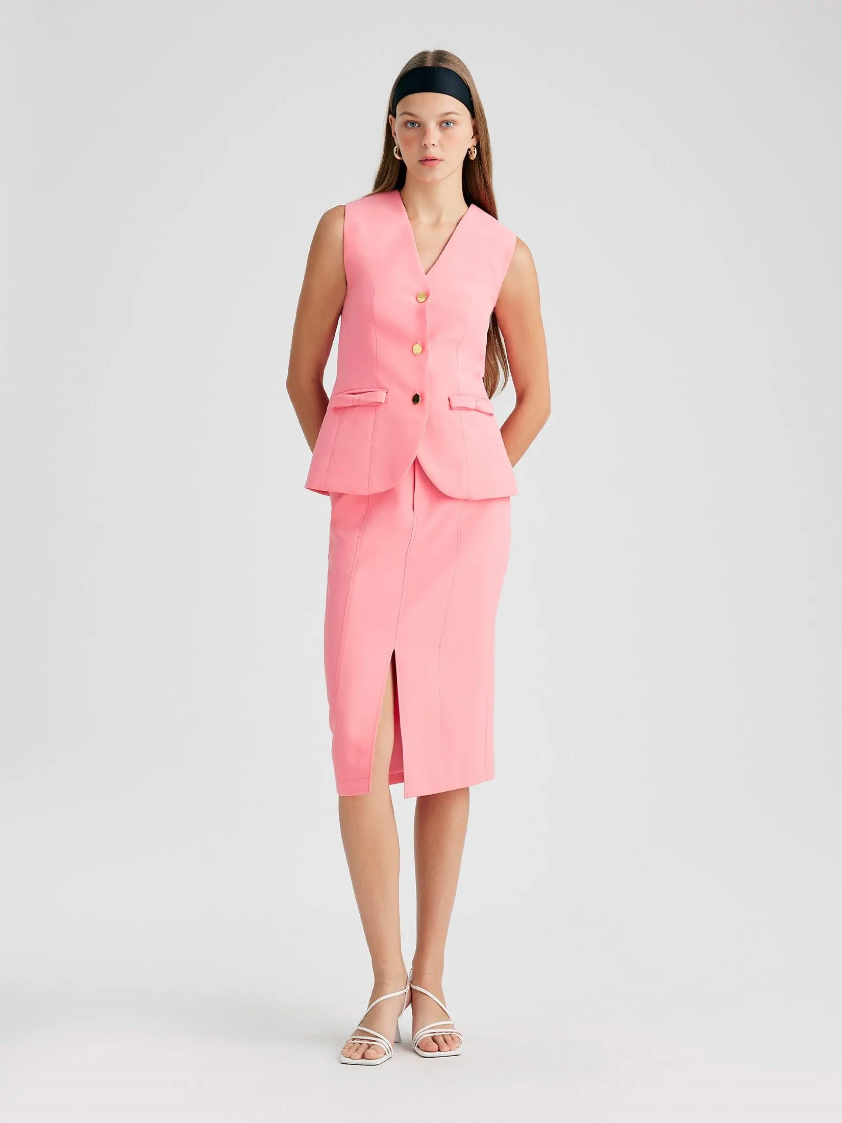 ASV (AW24)Ameena Women Pencil Skirt Peach
