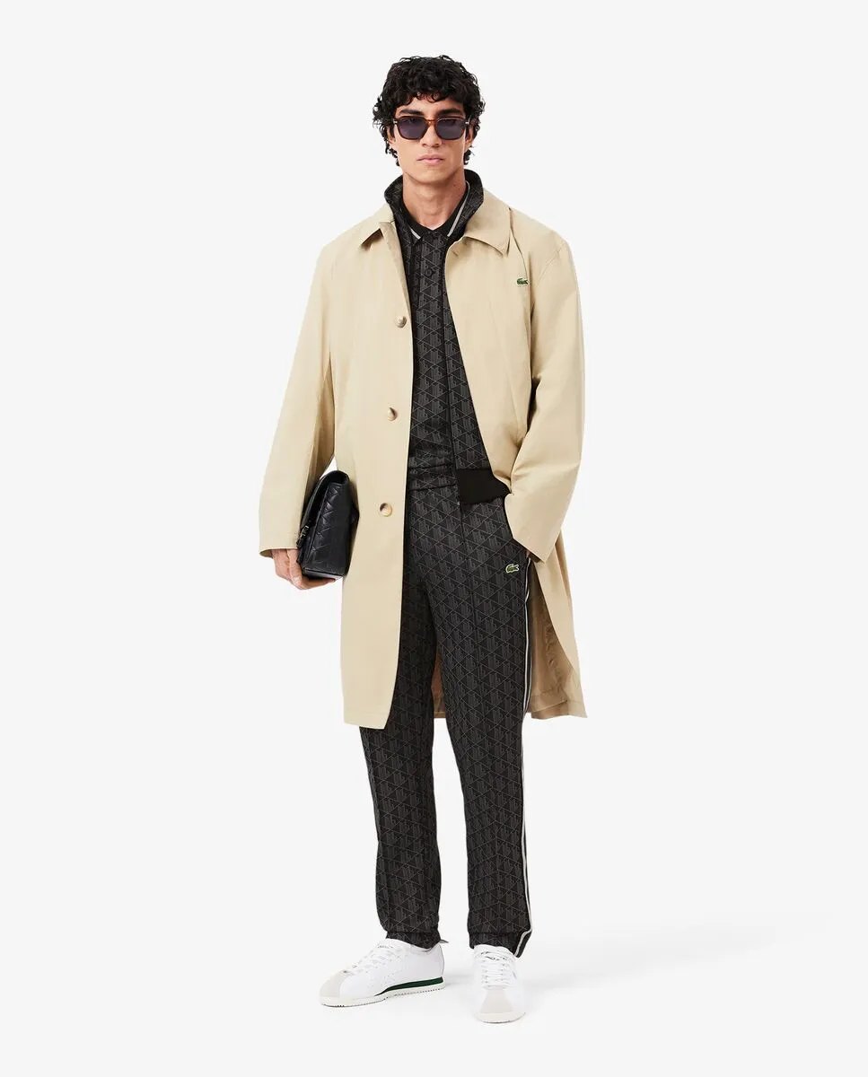 LACOSTE Classic Fit Monogram Jacquard Polo Shirt Black