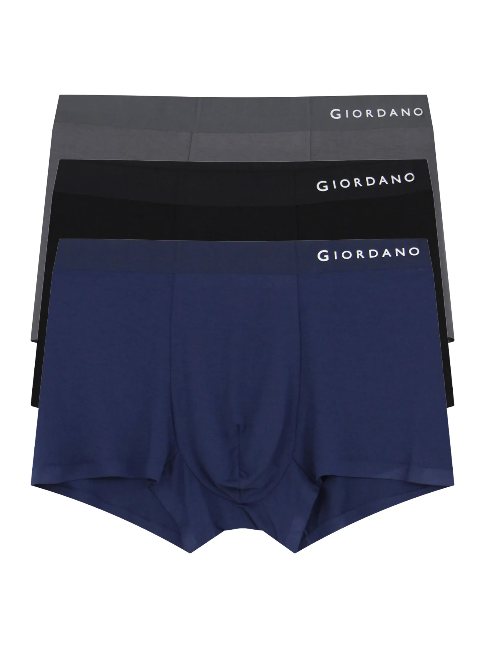 GIORDANO Men s Tencel Modal Smart Trunks (3 pieces/pack) Navy/Black/Grey Multicolor