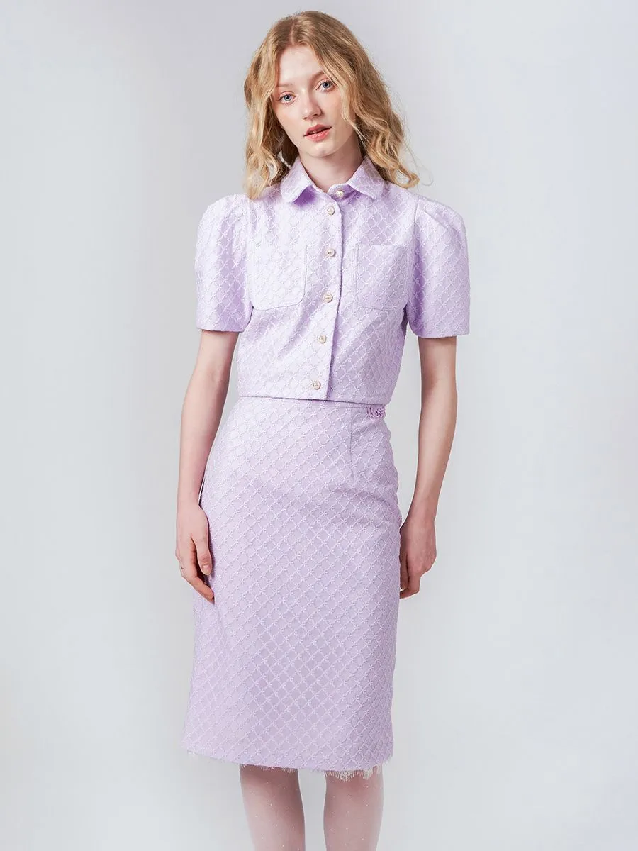 KLOSET (PF24)Lace pencil skirt Purple