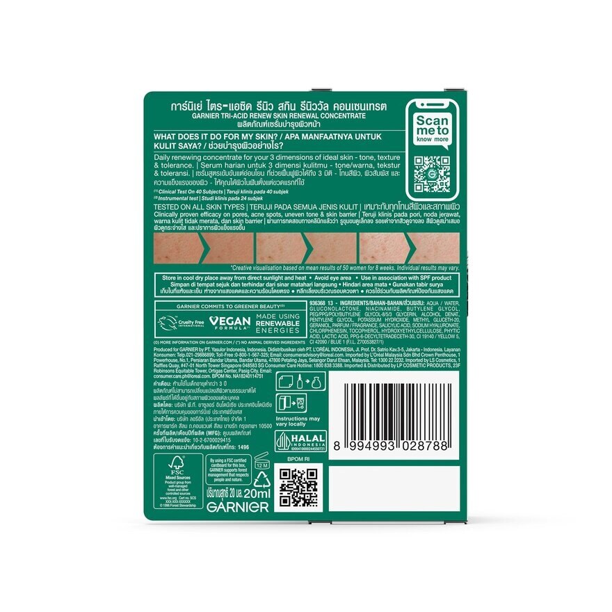 Garnier Tri-Acid Renew Skin Renewal Concentrate 20 Ml.