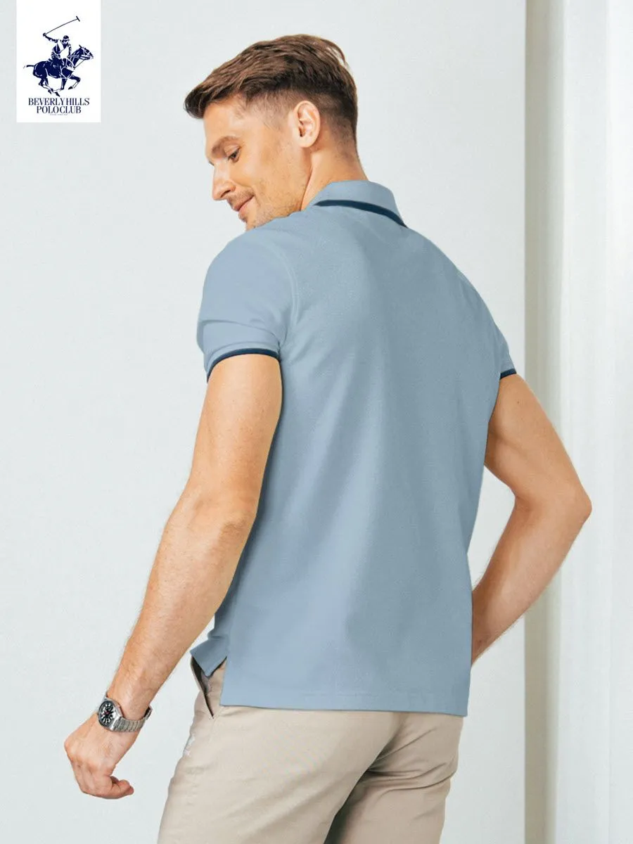 BEVERLY HILLS POLO CLUB Light blue Men Polo Shirts Model BN2A635