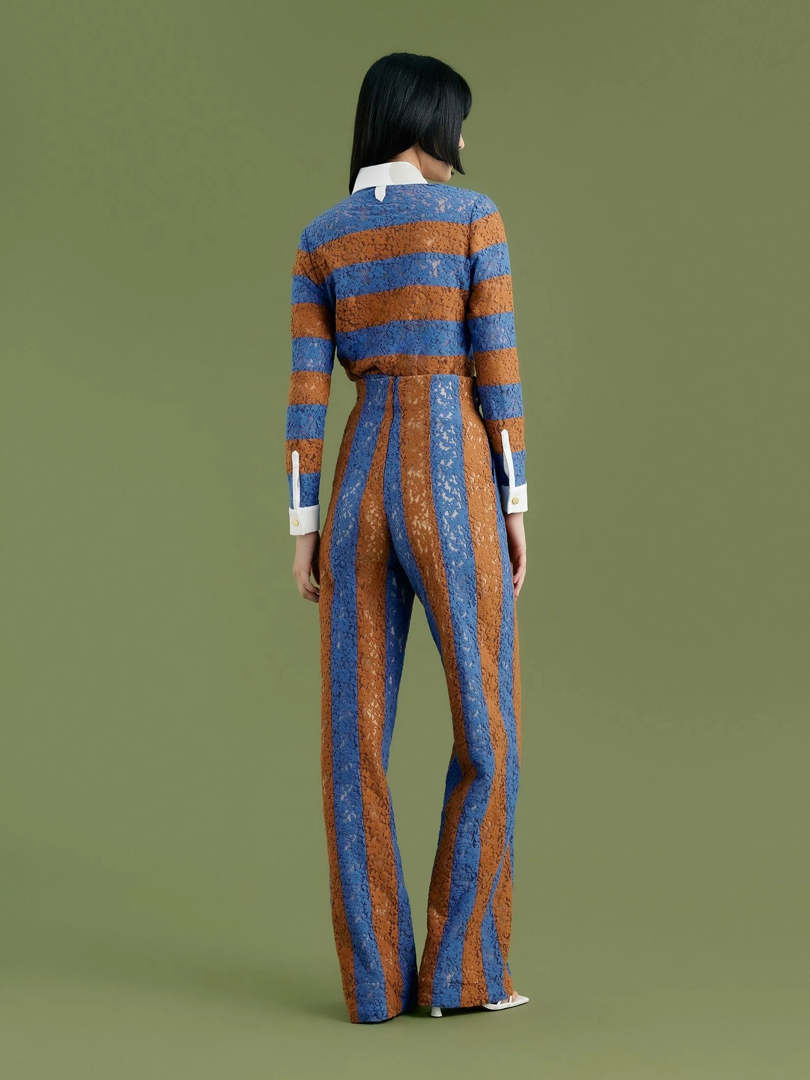 ASV (AW24) Abbylee Striped Lace Women Pants Blue