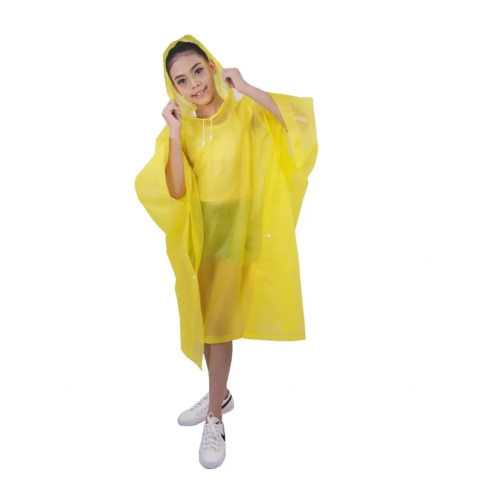 CHARITES BRAND Rain coat, Poncho PVC, Japanese Style Waterproof, Dustproof - Yellow