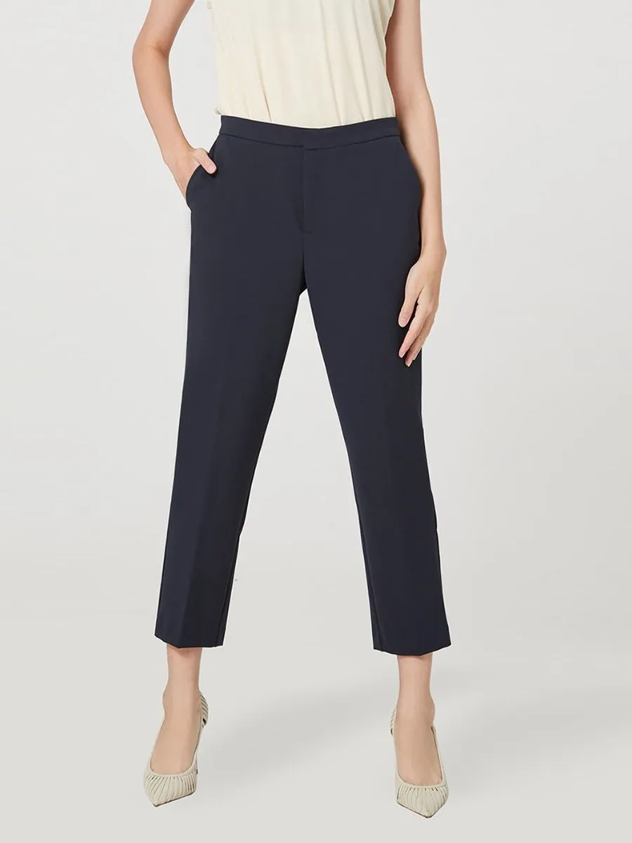 ESPADA Elastic Waist Trousers Female Navy Blue