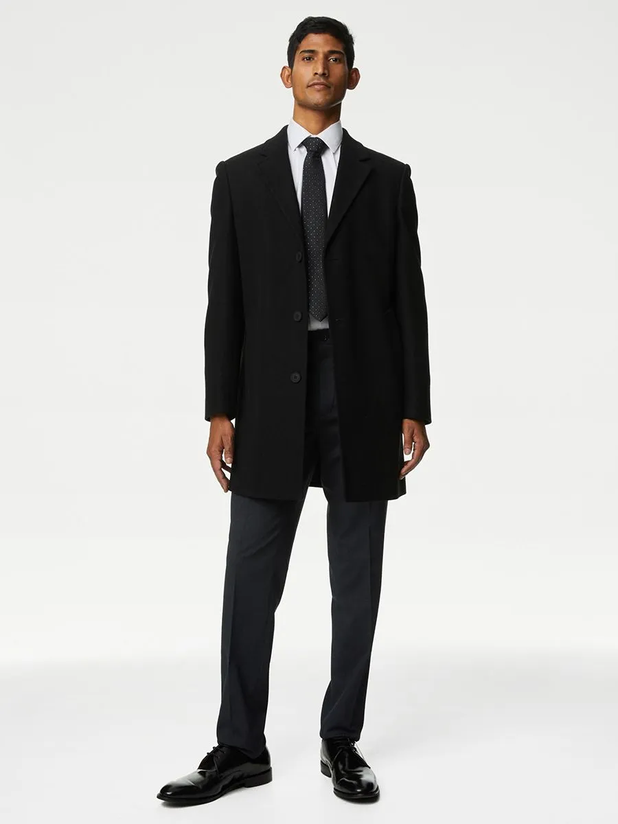 MARKS & SPENCER Men Trousers Slim Fit Flat Front Stretch VP_Charcoal