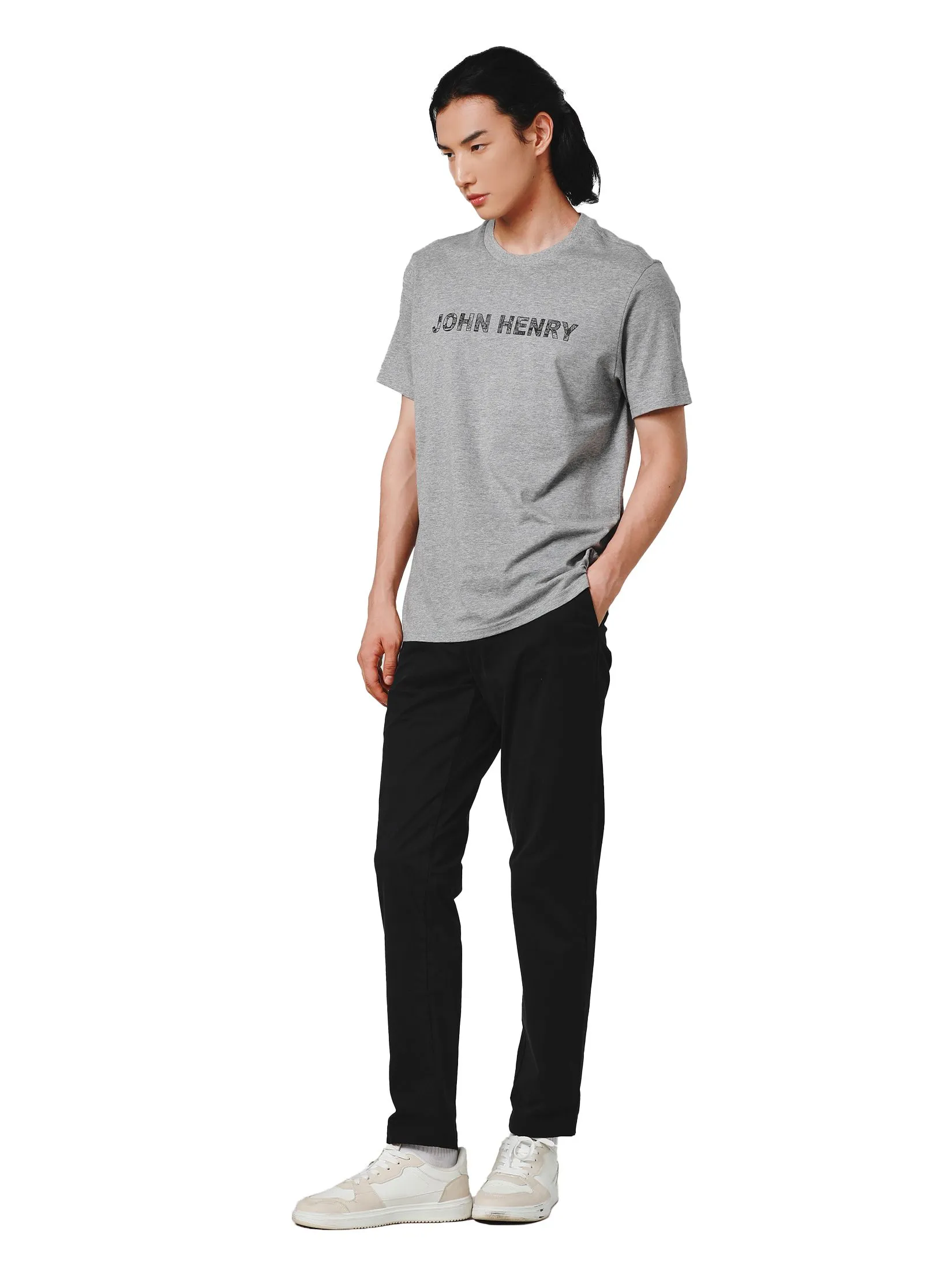 JOHN HENRY Men's T-Shirts (Slim Fit) ICONIC AF Grey