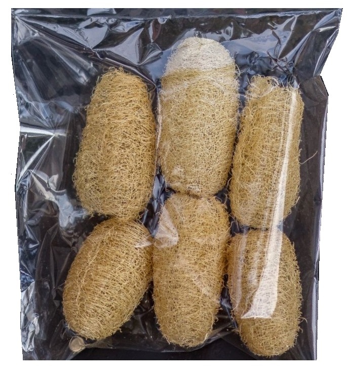 Натуральная мочалка из люфы от целлюлита и для кровообращения 1 или 6 шт