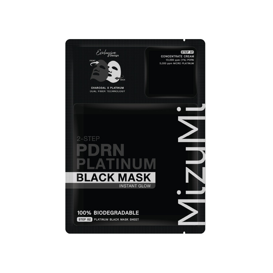 MizuMi PDRN Platinum Black Mask Instant Glow 1'S - White