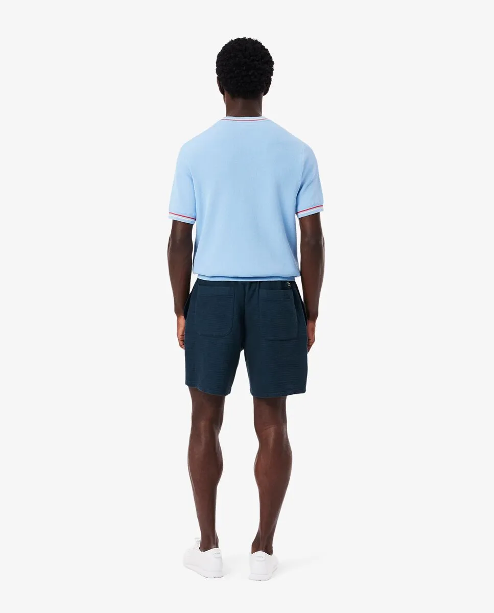 LACOSTE Lightweight Textured Shorts Blue