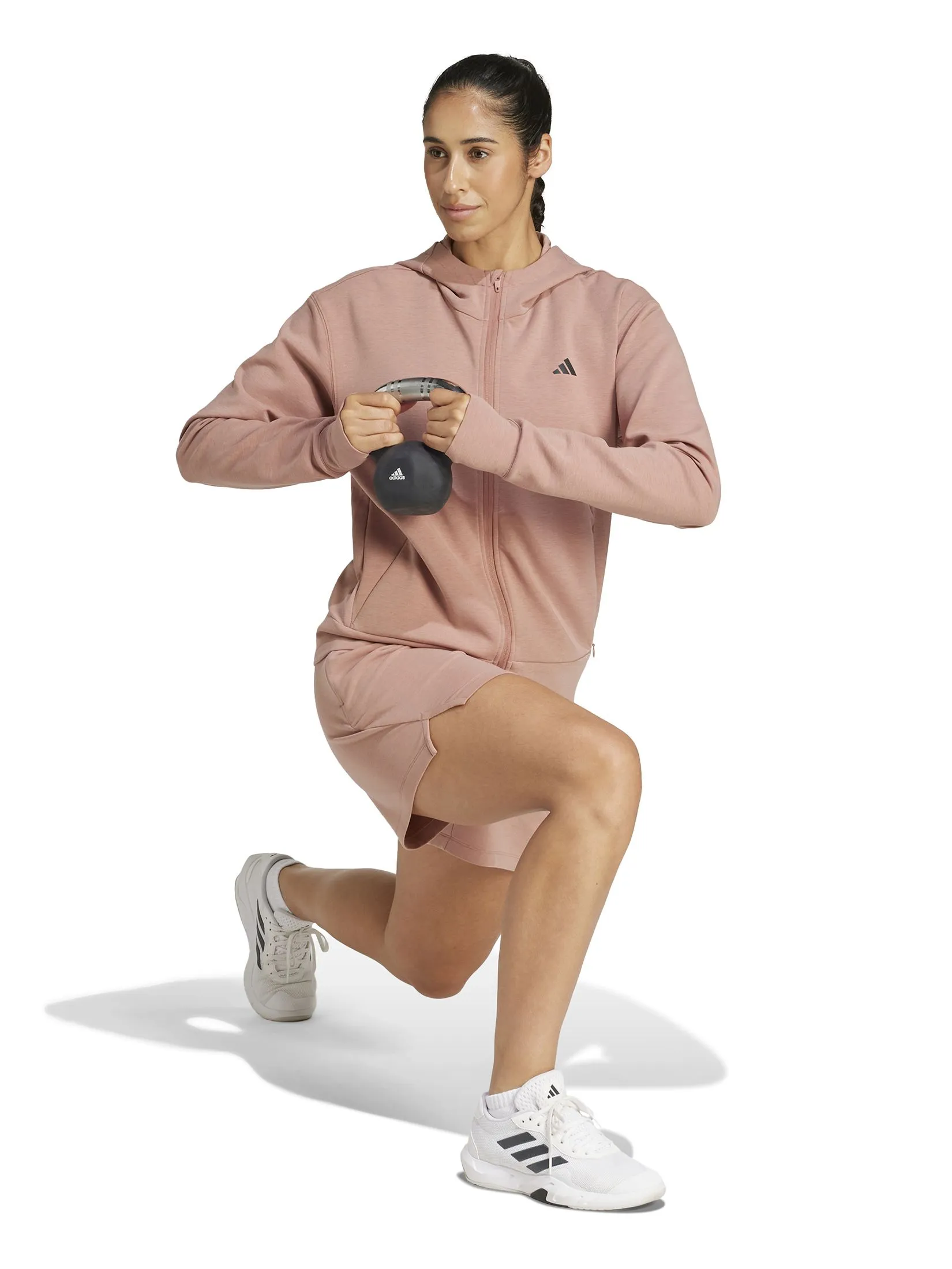 ADIDAS Women Hooded Sweatshirt Designed 4 Training Full-Zip Red / Warm Clay