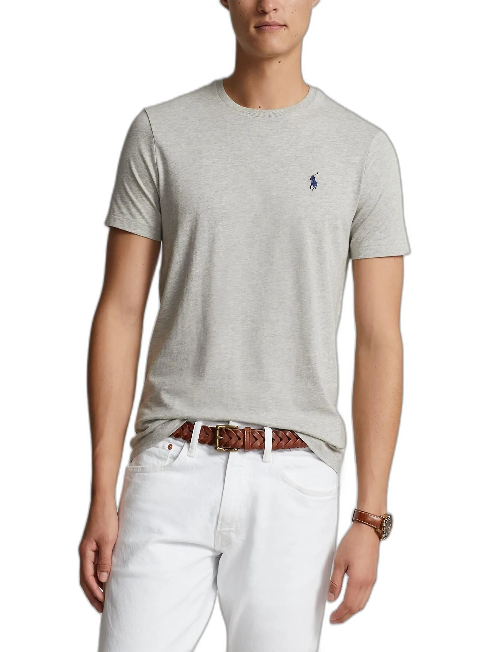 POLO RALPH LAUREN Polo Ralph Lauren TEE-Custom Slim Fit Jersey Crewneck T-Shirt MNPOTSH1N820198 020 GREY