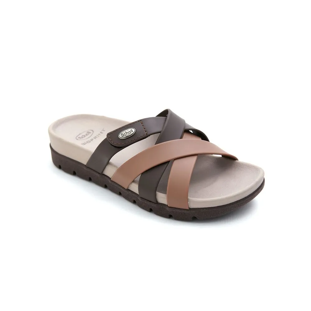 SCHOLL Cocoa/Almond Slide Sandals - Percy