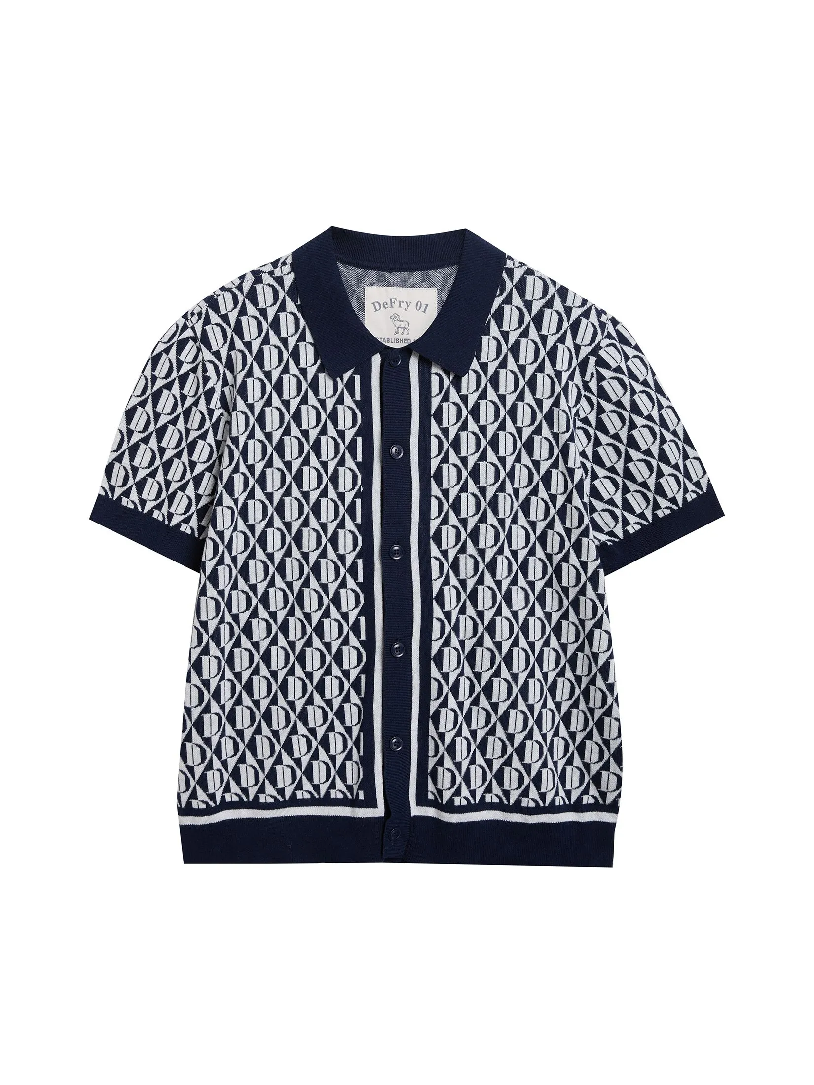 DEFRY 01 Men Sweater Short Sleeves 2507EASM070 Navy