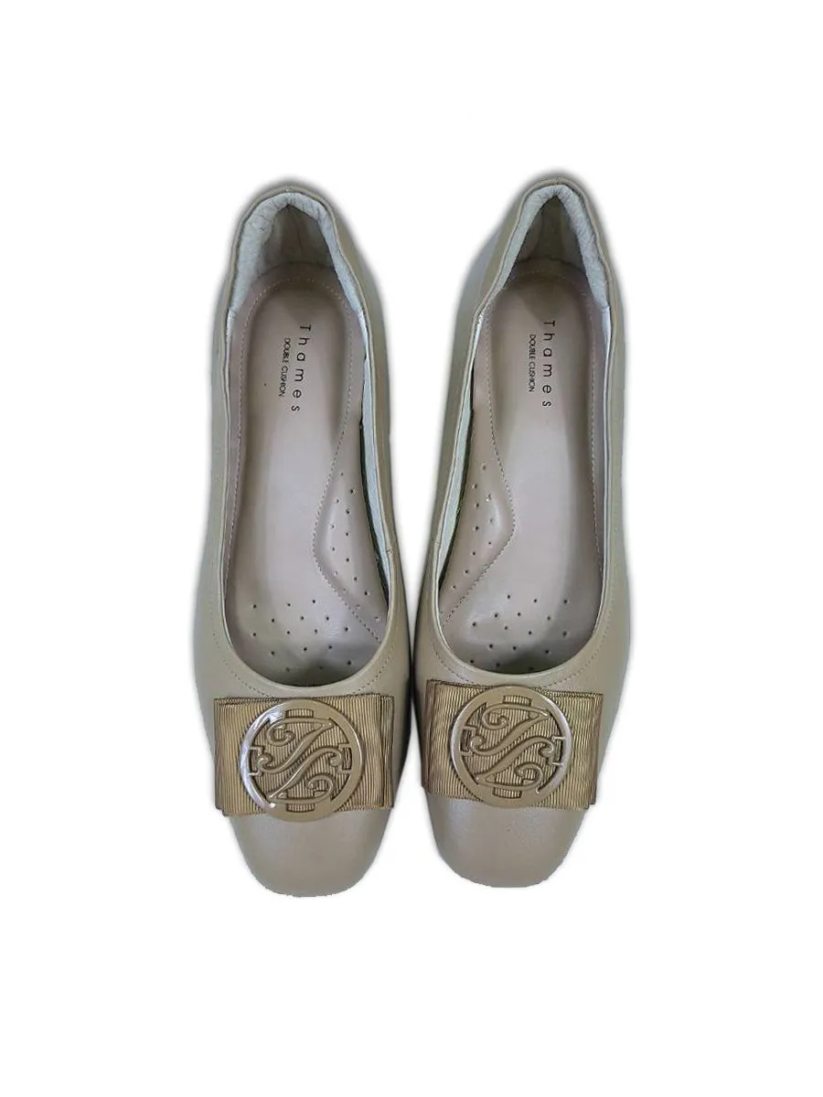 THAMES Women 2 Inch High Heel Shoes Beige