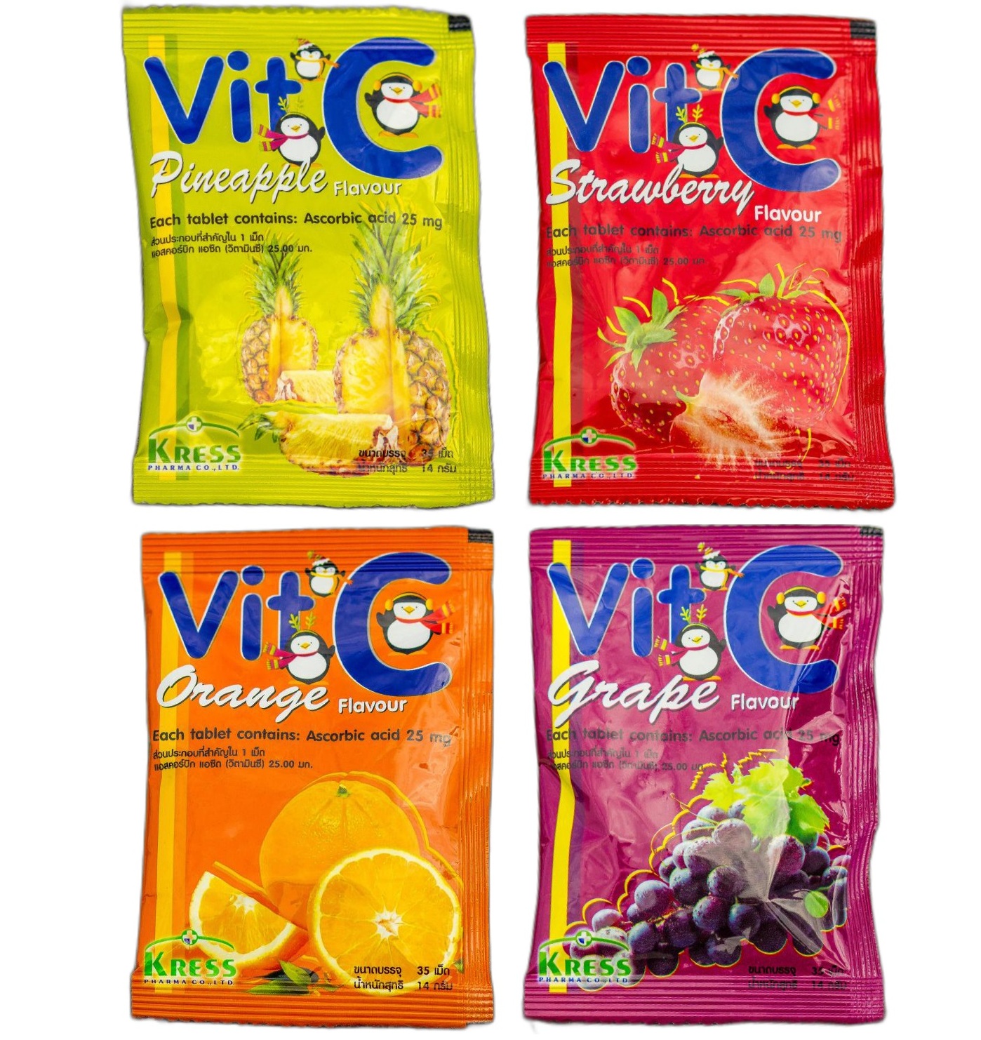 Витамин С 25 мг в таблетках с разными вкусами