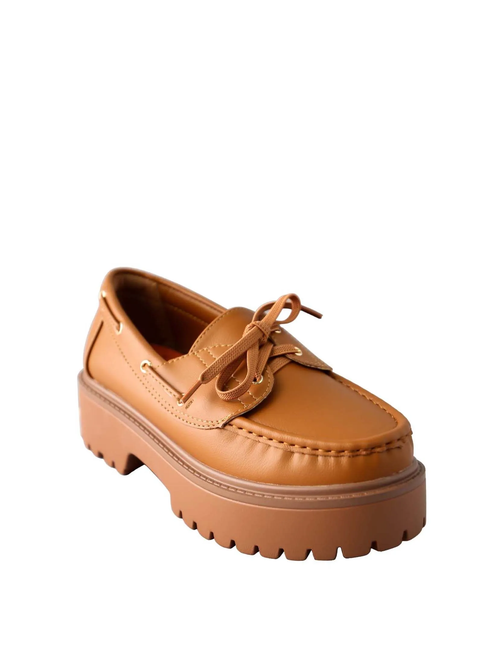 VILLAINS SF ZEAL Women's Platform Loafer Heels BROWN