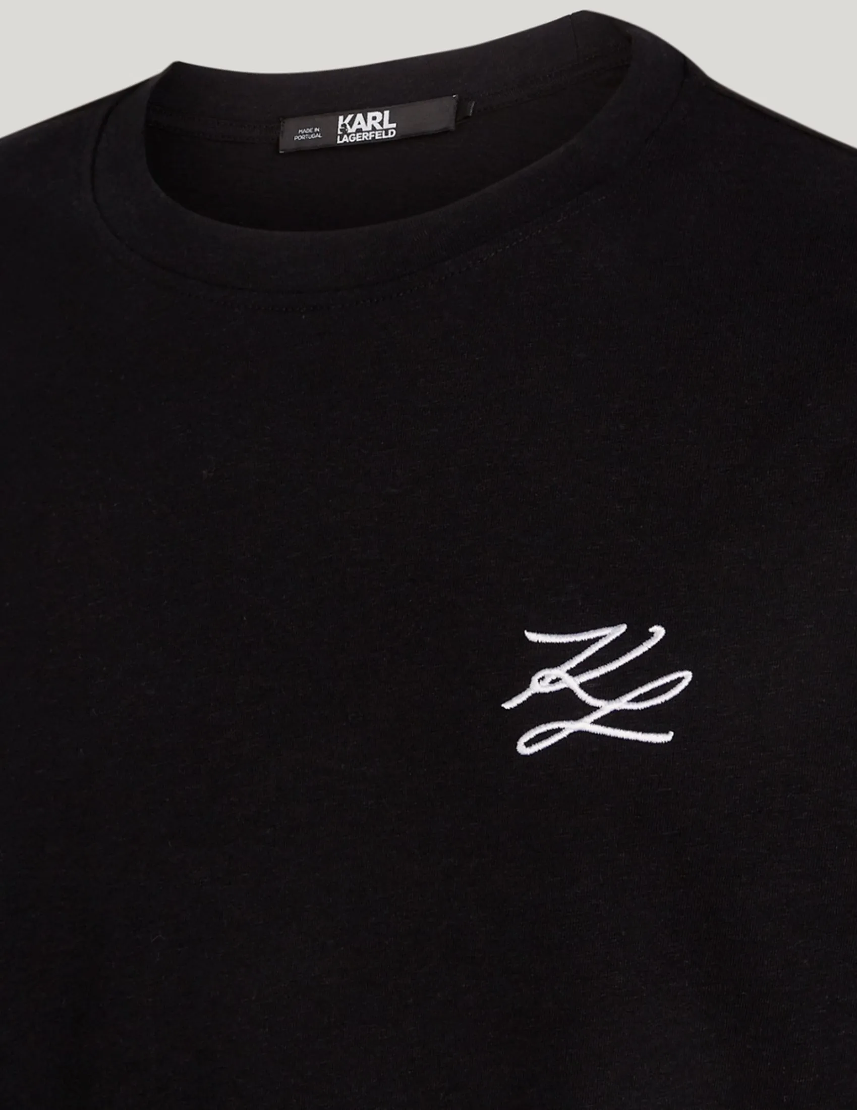 KARL LAGERFELD RTW-1 AUTOGRAPH LINEN BLEND MEN T-SHIRT BLACK