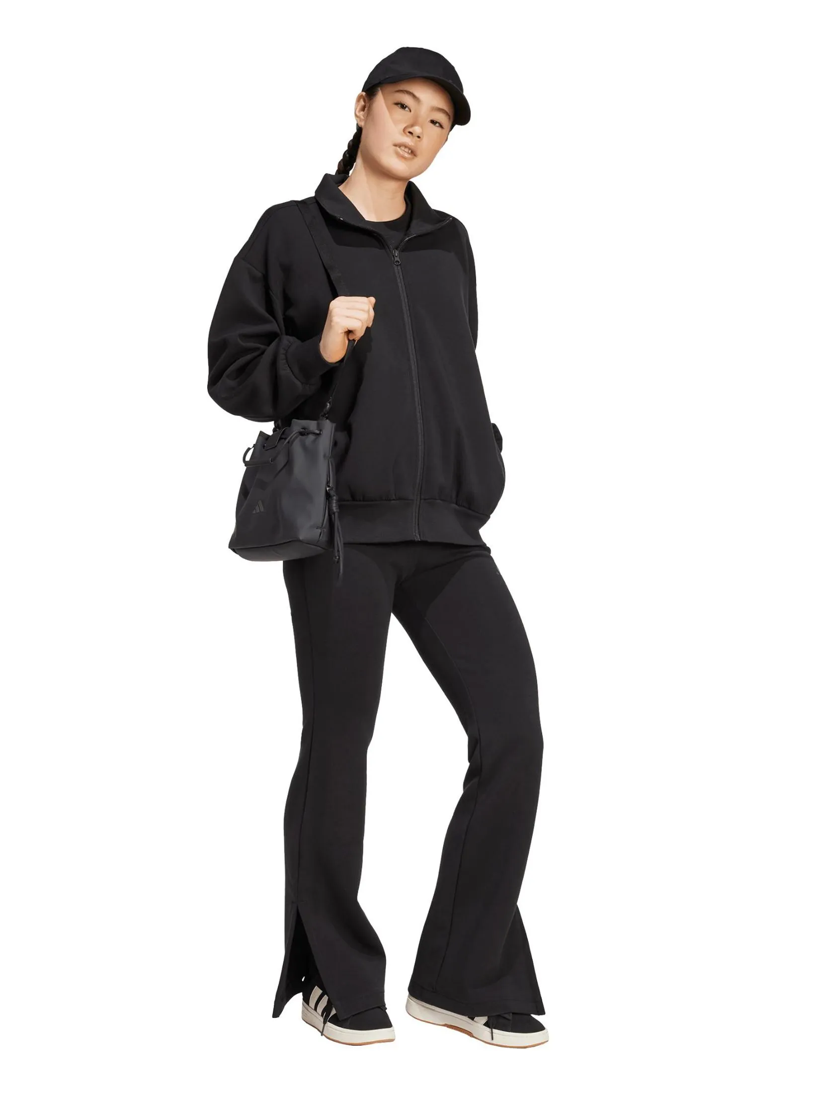 ADIDAS Women Jacket Full-Zip Soft Lux Loose JM1658 Black