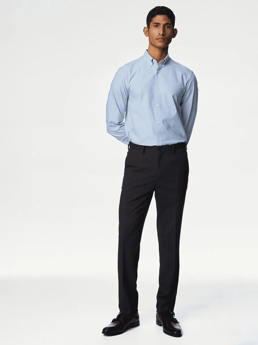 MARKS & SPENCER Men Shirt Slim Fit Cotton Stretch 360 Flex E0_Blue